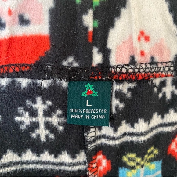 🟢 {3/$15} 🎄Christmas Ho Ho Ho Santa Pajama Pants - Size L - Picture 3 of 12
